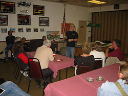 Jerry Armstrong giving a lecture in Tucson before the 2009 meteorite auction